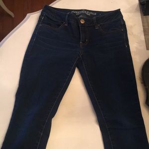 Dark wash stretch skinny jeans